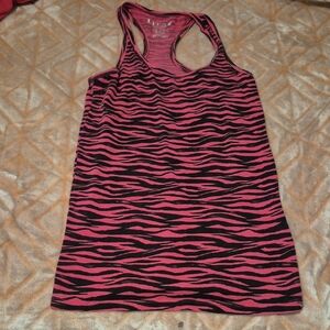Rue21 Pink and Black Striped Tank Top